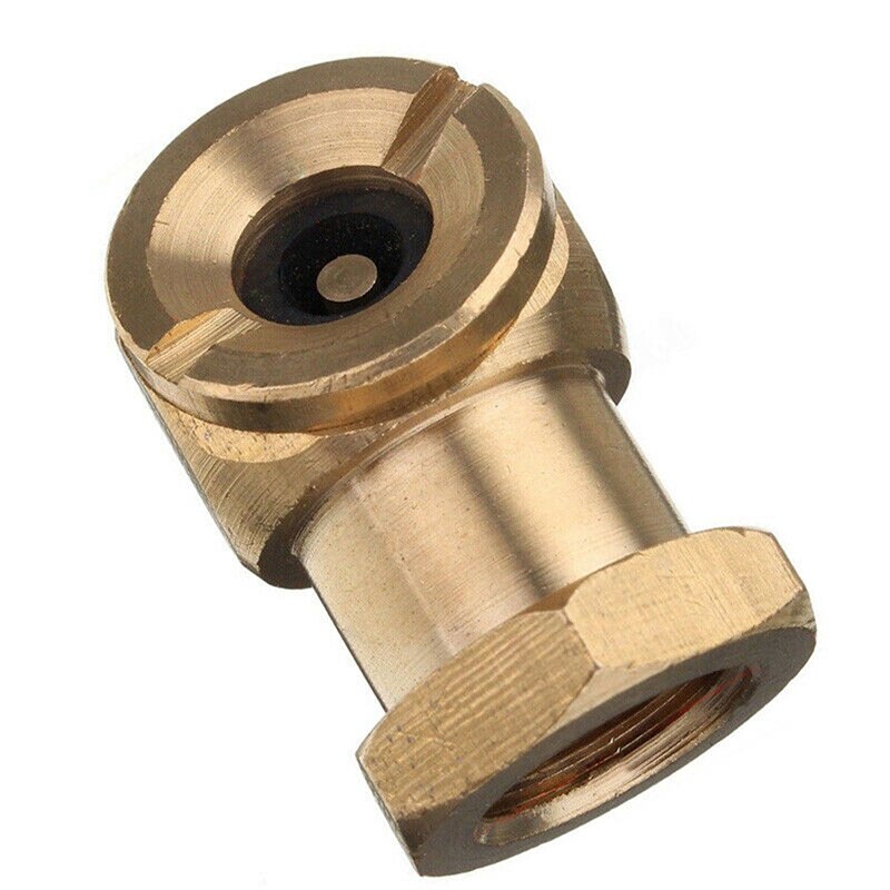 1/4" NPT Golden Tyre Inflator Valve Connector Air Chuck Ball Tire Clip Lock-On