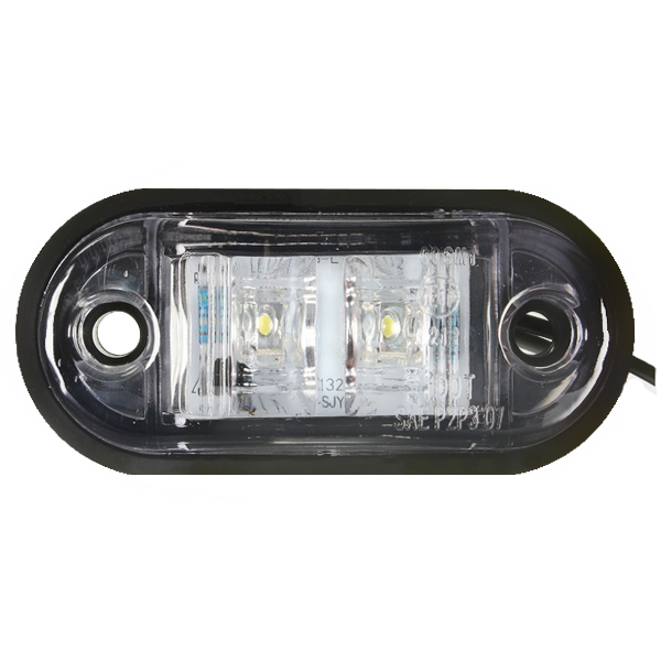 12V / 24V 2 Led Zijmarkeringslichten Lamp Voor Auto Vrachtwagen Trailer E-Gemarkeerd Wit
