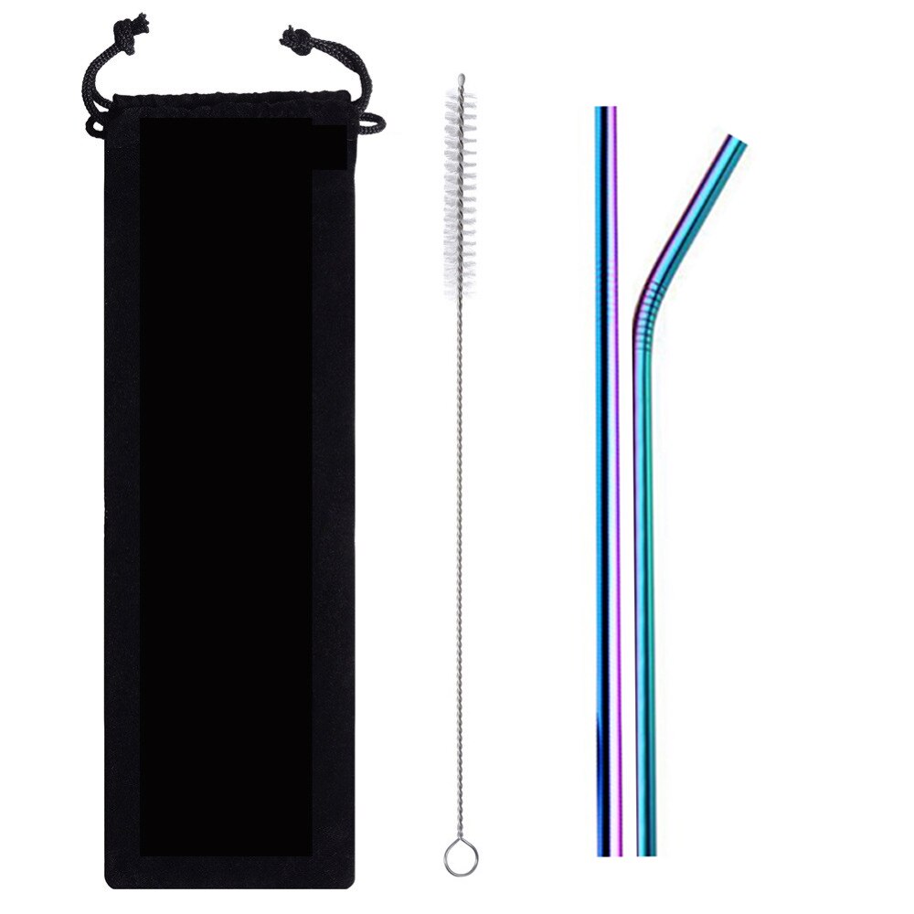 Reusable Drinking Straw Stainless Steel Straw for Bubble Tea Eco Friendly Drinking Straws for Drink Water Cappuccino Coffee: colorful set