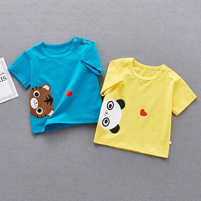 Cartoon Beer Patroon Baby Kids Jongens Korte Mouw T-shirt Voor Zomer Katoen Zuigeling Bebes Jongens Meisjes T-shirt Kledingstuk