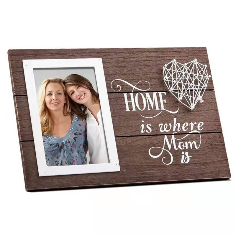 Wooden Dog Photo Frame Heart Shape Memorial Picture Frame Wood Crafts: 1