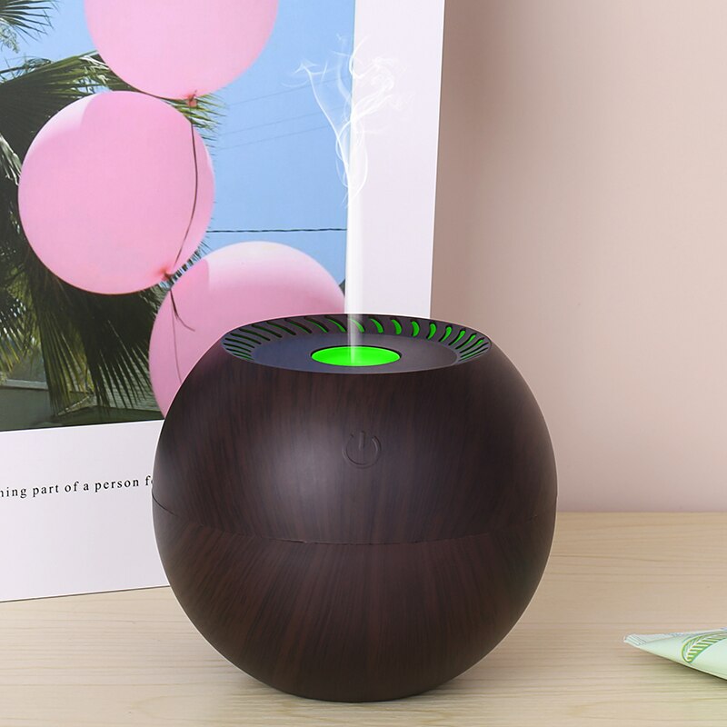 Usb Houtnerf Mini Kantoor Aromatherapie Machine 120Ml Grote Fog Volume Kleine Auto Luchtbevochtiger Huishoudelijke Ultrasone Aroma Diffuser: Black wood grain