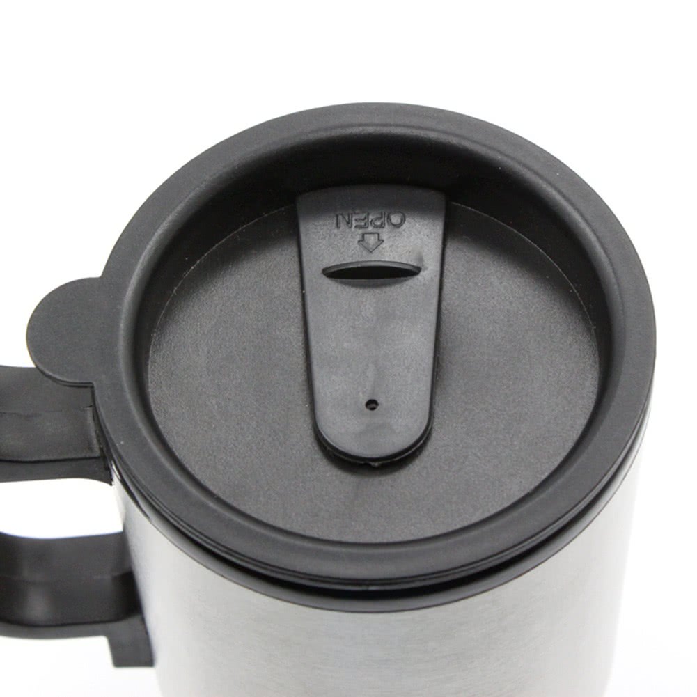 12v elektrisk opvarmet rejse krus rustfrit stål kaffe te kop varmere i bilen kaffe krus tee krus opvarmet kaffekrus