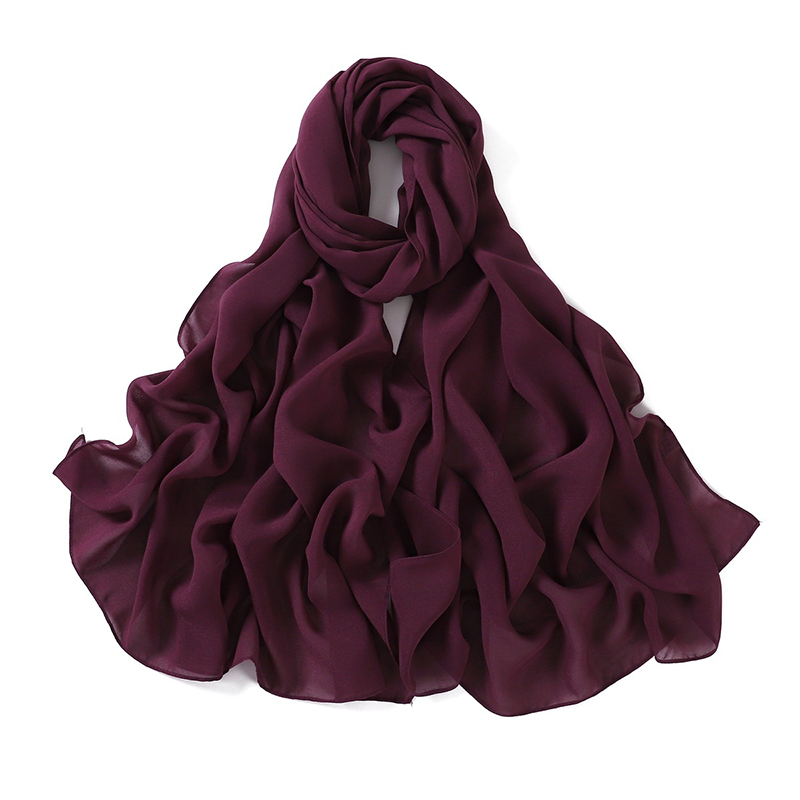 Vrouwen Effen Fluwelen Bubble Chiffon Sjaal Effen Lange Hijab Wrap Print Effen Kleur Sjaals Hoofdband Vrouwen Zachte Hijaabs Reizen Sjaals: Licht oliver