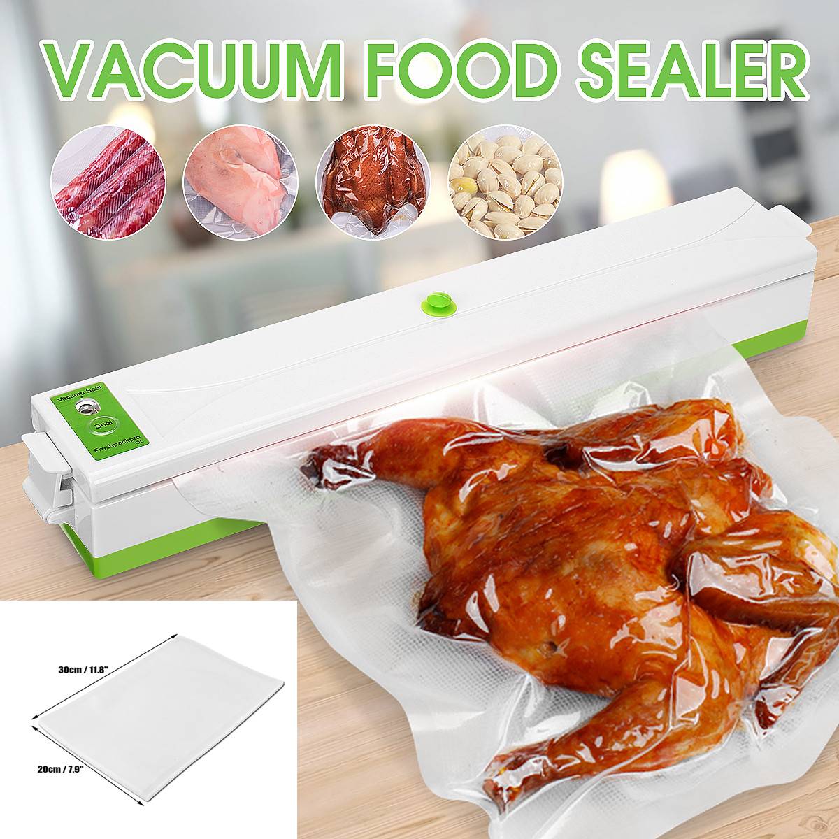 220/110V Electric Vacuum Sealer Packing Machine For Kitchen Sealer 10pcs Food Saver Bag Food Sealing For Vacuum Packer Sealer