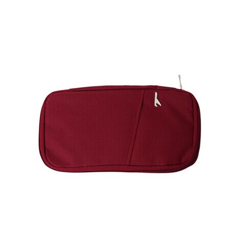 Accesorios de viaje bolsas de almacenamiento cartera para pasaporte tarjetas de identificación para crédito porta Tickets cartera Multicolor bolsa Oxford PA640638: wine red
