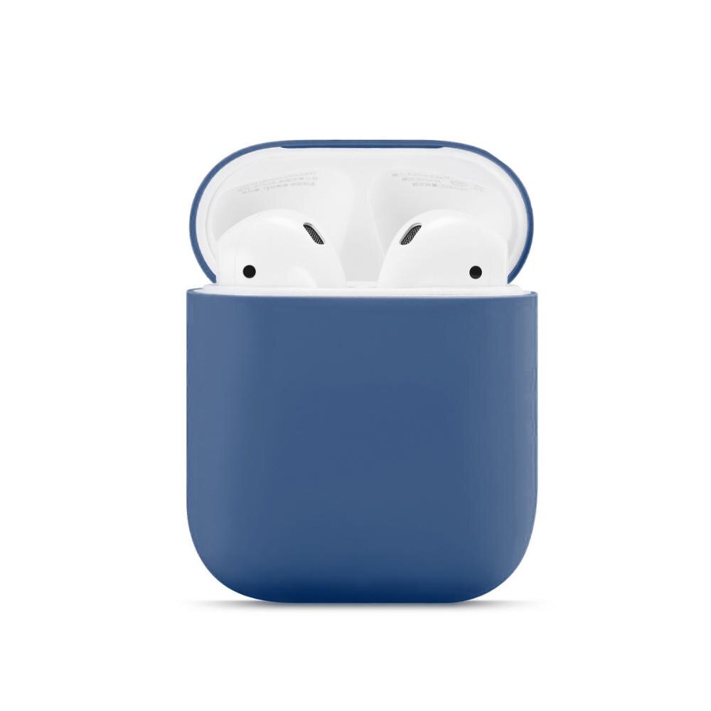 Dla Airpods 1/2 miękkie silikonowe słuchawki pokrywa Air Pods Case Earpods akcesoria zestaw słuchawkowy rękaw ochronny Apple Airpods 2 Case: blue