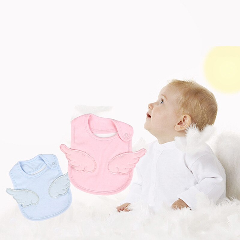 Slabbetjes voor pasgeborenen, slabbetjes voor baby's, bandana's, witte katoenen boerdoekjes, roze engelenvleugels, schattige slab voor jongens en meisjes, voor het voeden van baby's en peuters.