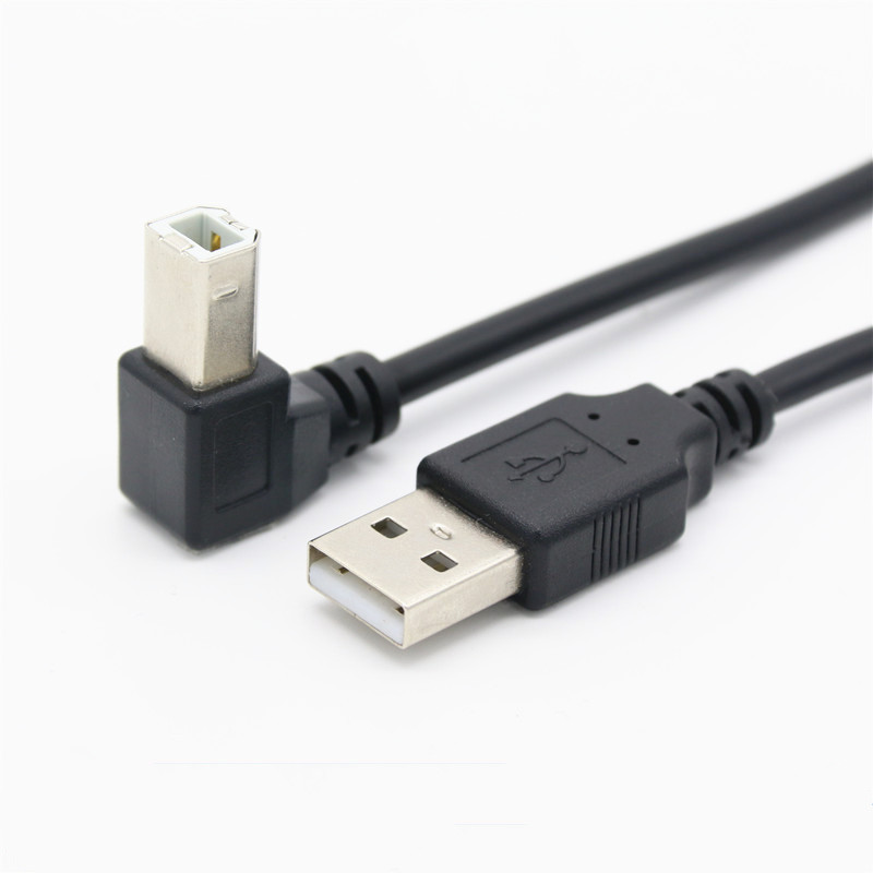 Cable de escáner de impresora USB 2,0 tipo A macho A tipo B, Cable de 90 grados arriba, abajo, izquierda y derecha en ángulo, 30cm, 50cm, 150cm: Azul / 1,8 m