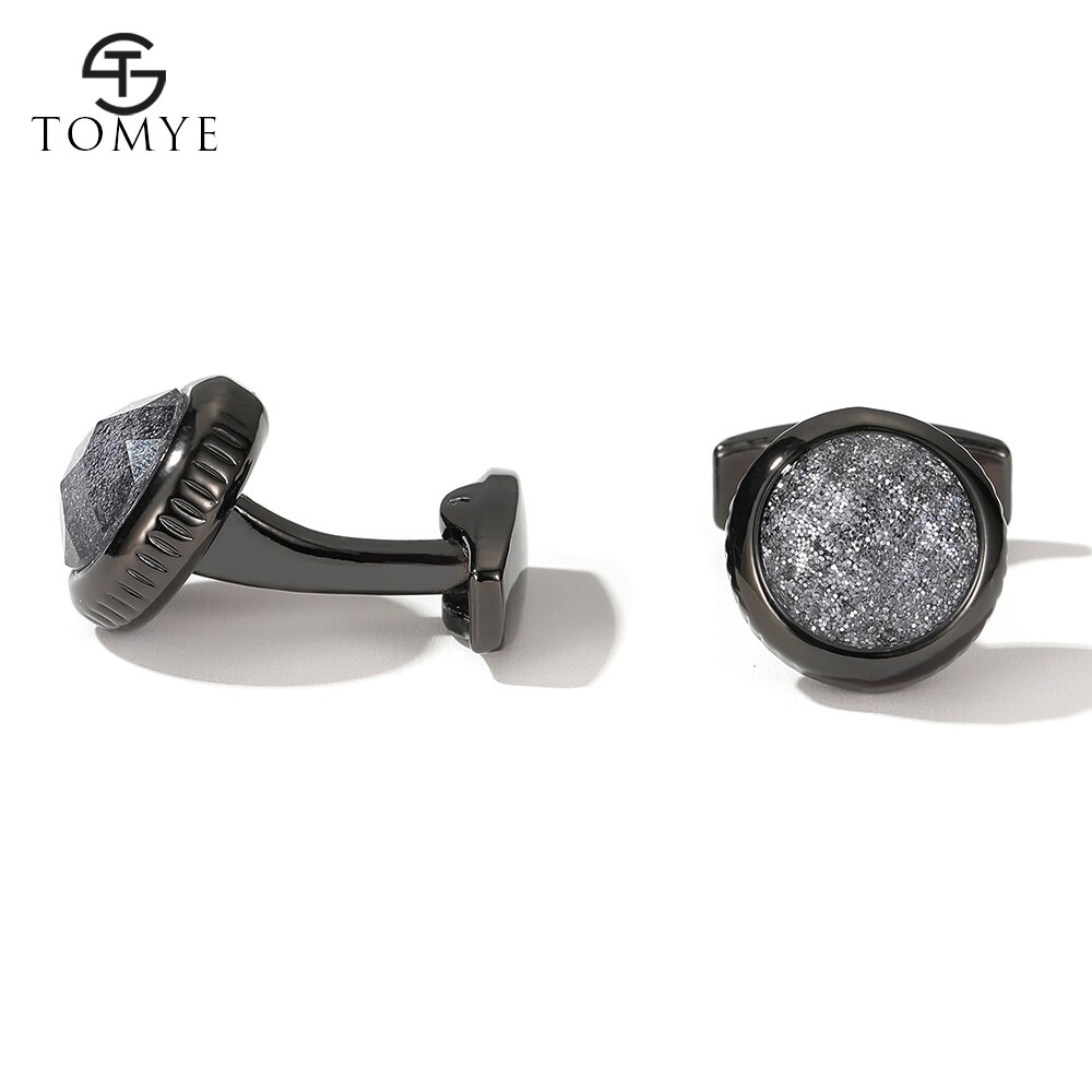 TOMYE – boutons de manchette en métal pour hommes, de , ciel étoilé, rond, pour robe de soirée, pour de mariage