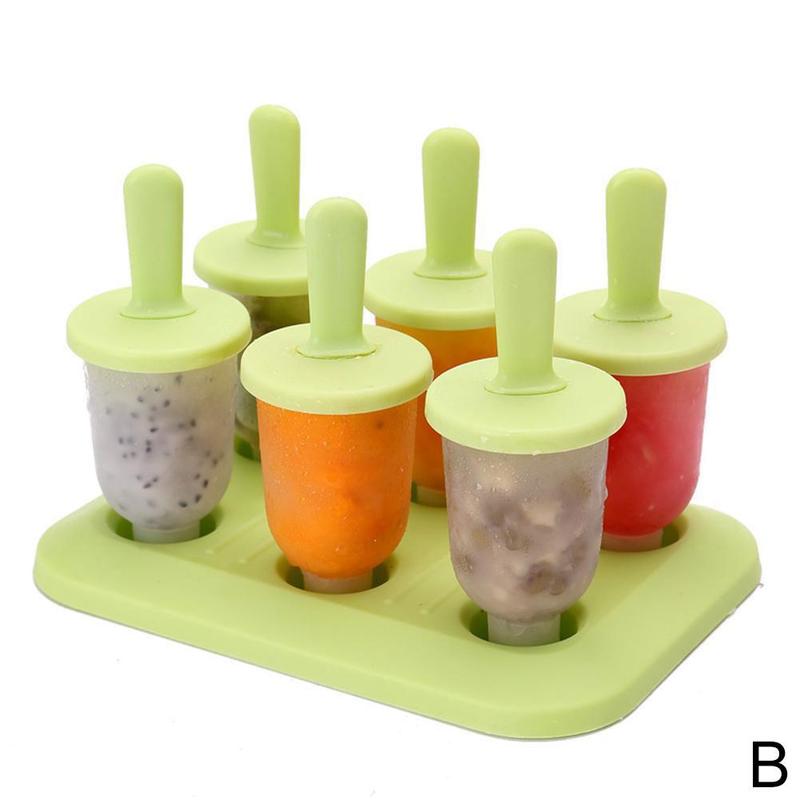 Molde redondo de 6 celdas para hacer Helados y Postres, herramienta de cocina para verano, G4S6: Green