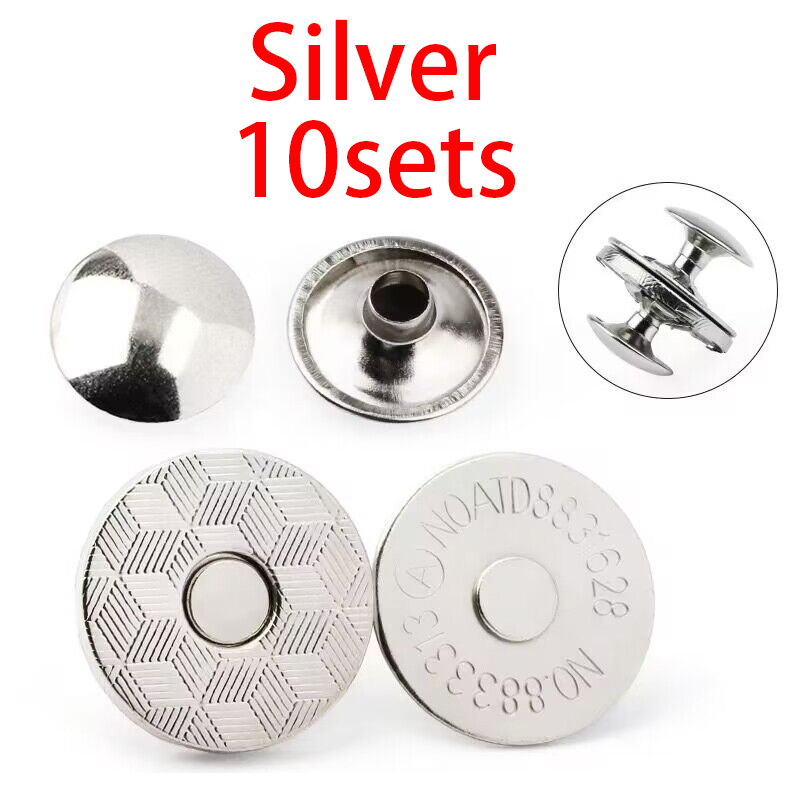 10sets 10mm 14mm 18mm Magnetic Snap Fasteners Clasps Buttons Handbag Purse Wallet Craft Bags Parts Accessories Adsorption