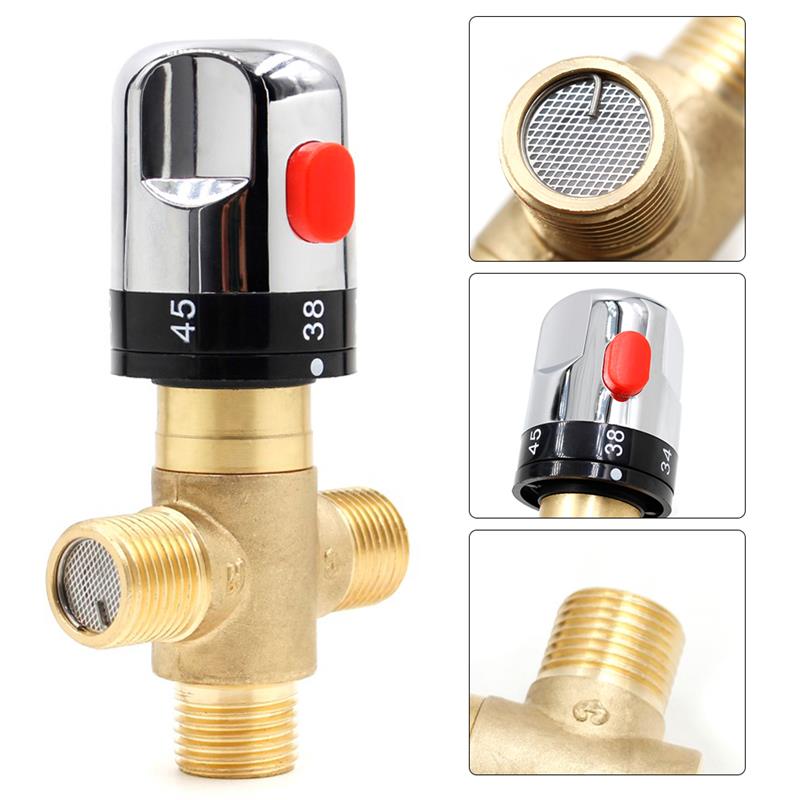 Brass Thermostatic Mixing Valve Constant Water Thermostat Temperature Shower Faucet Valve Tap for Bathroom Kitchen Accessories