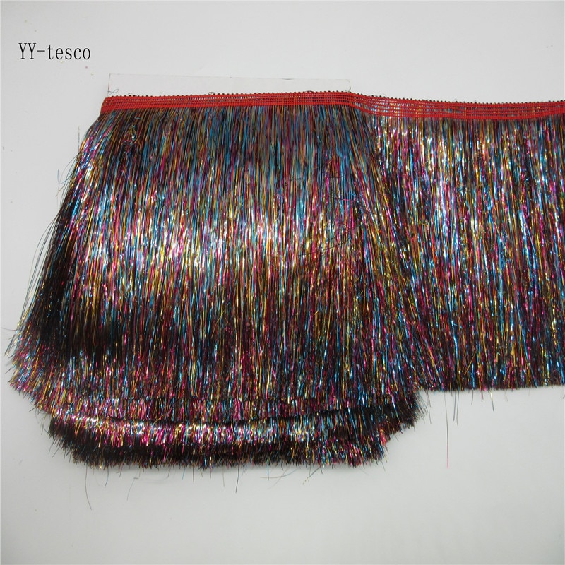 Lot de 10 mètres/lot de 20cm de large, frange en dentelle de couleur, garniture de franges, coupe de frange, pour bricolage robe latine, accessoires vêtements de scène, ruban en dentelle