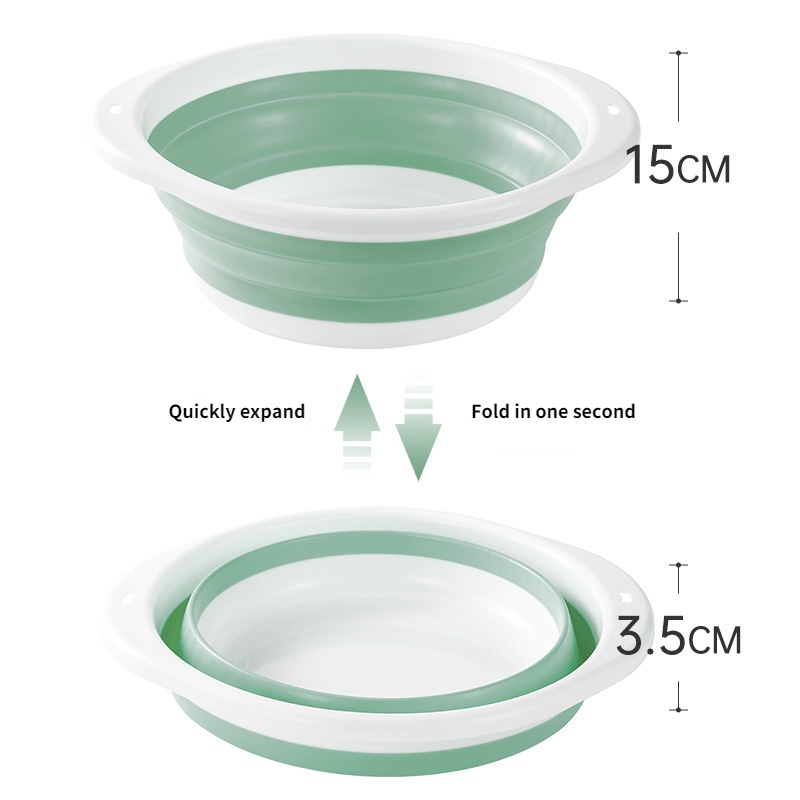 Household Silicone Folding Washbasin Stand, Children's Cartoon Basin, Student Dormitory Travel Portable Foldable Basin