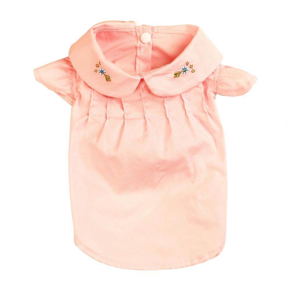 Camisa para mascotas, ropa duradera de Color sólido, ajustada: Rosa / L