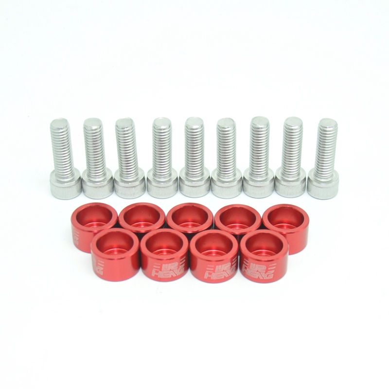 8MM Metric Header Cup Washers Kit Various for Civic B D F H K Engines: Red