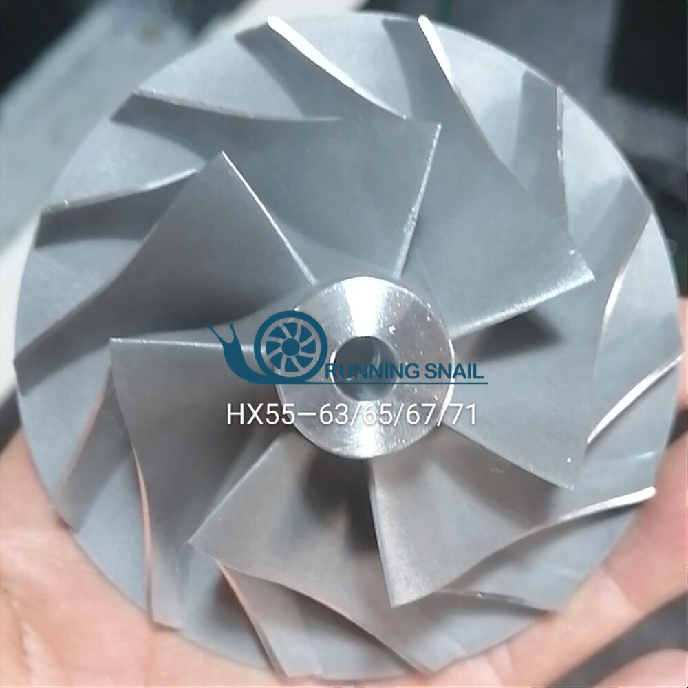 Hx55 kompressorhjul af turbolader aluminium  c55 mindste cylindrisk størrelse 63mm 65mm 67mm 71mm