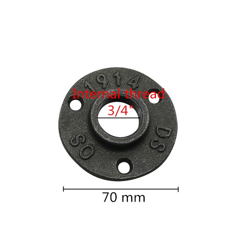 Tuin 1/2 &quot;3/4&quot; 1 &quot;Decoratieve Flens Gietijzer Vloer/Muur Flens Gietijzeren Buisleidingen Drie bolt Gaten BSP Draad 1Pc: 3I4 inch