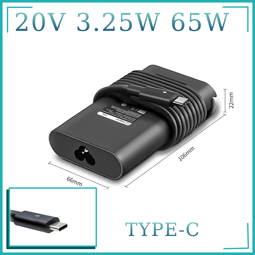 65w usb-c tyyppi -c 20v 3.25a verkkolaite kannettavan tietokoneen laturi dell xps 12 xps 13 9350 9250 9360 7370 ha65 nm 170 la65 nm 170
