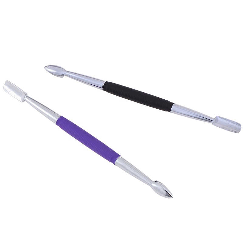 Cutículas de acero inoxidable de doble cara para uñas, cuchara de empuje, quitacutículas, quitacutículas, empujador para el cuidado de las uñas, piel muerta, 1 ud., herramientas de manicura