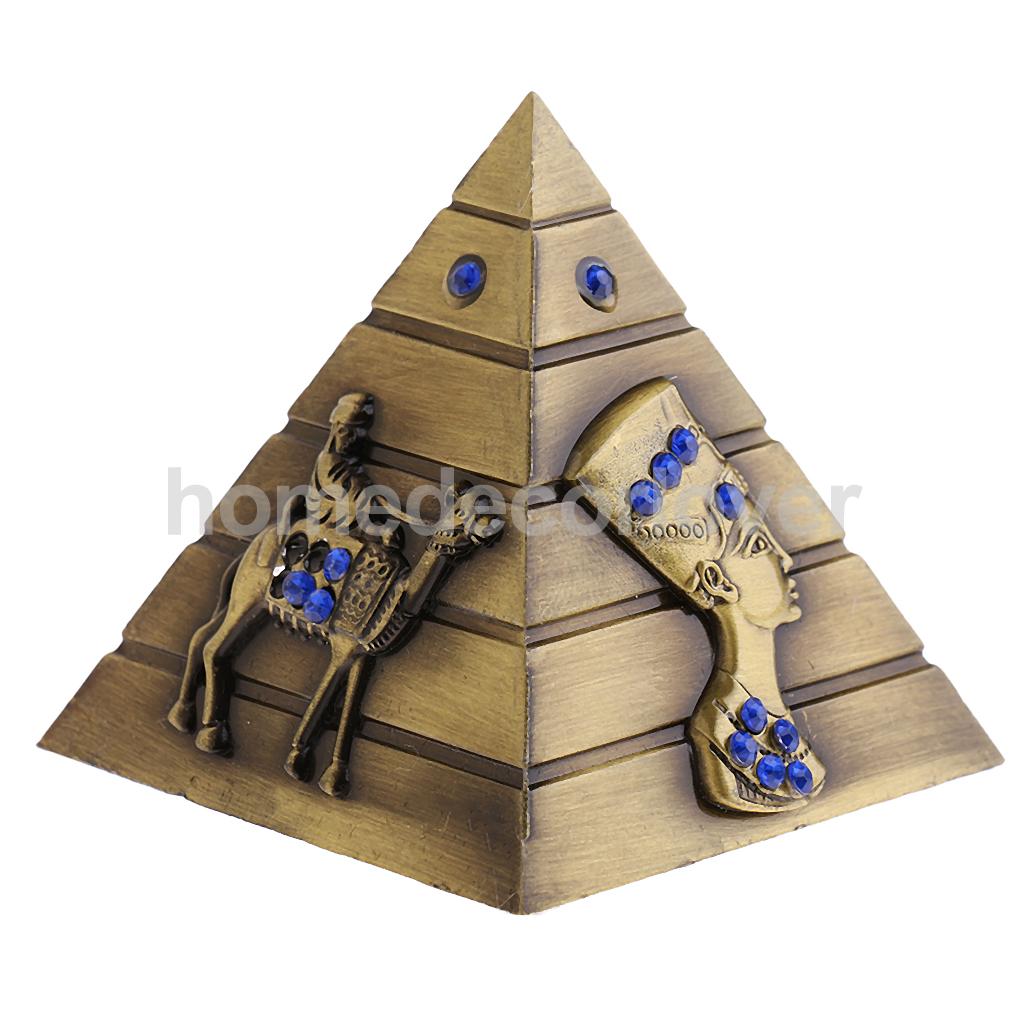 3pcs/set Metal Egyptian Pyramids Architectural Souvenir Keepsake Urn Home Decoration Kids
