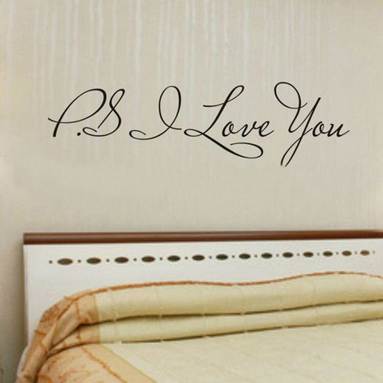 PS I Love You Wall Stickers Decal Home Decor Famous Inspirational Quotes Living Room Bedroom Wall Decor