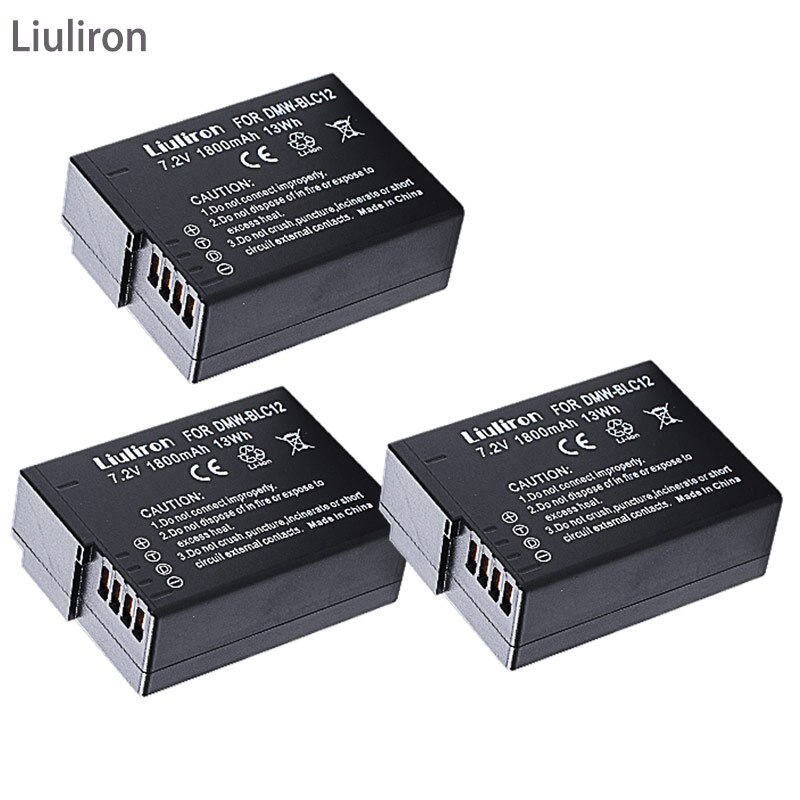 Bateria DMW-BLC12 BLC12E BLC12PP Dmw BLC12 Batterijen + Dual Charger Voor Panasonic Lumix FZ1000,FZ200,FZ300, g5, G6,G7,GH2,DMC-GX8: 3battery