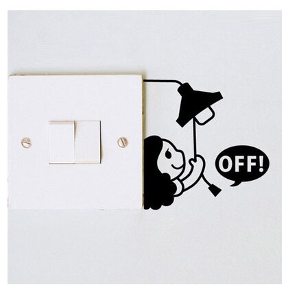 Wall stickers cartoon turn off the light switch stickers bedroom living room pegatinas de pared