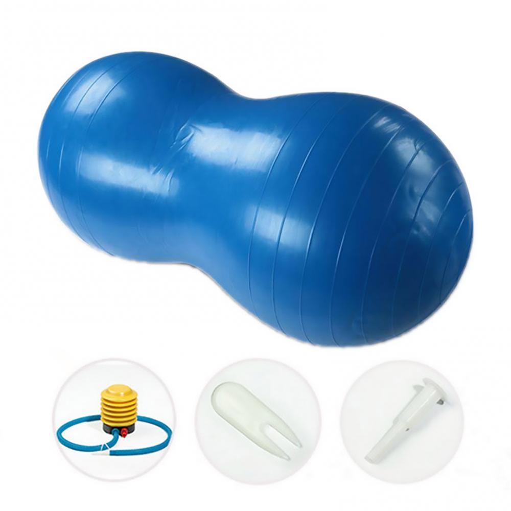 Bolas de Yoga con forma de cacahuete, material de PVC grueso inflable para gimnasio, Fitness, entrenamiento, Yoga, Pilates, pelota de masaje, equipo de Yoga: Blue