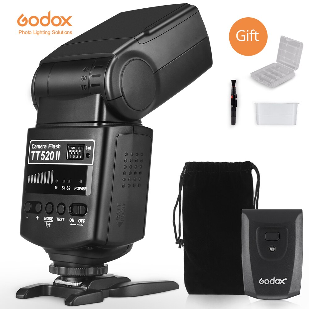 Godox TT520 Ii Flash TT520II Met Ingebouwde 433Mhz Draadloze Signaal + Zender Kit Voor Canon Nikon Pentax olympus Dslr Camera &#39;S