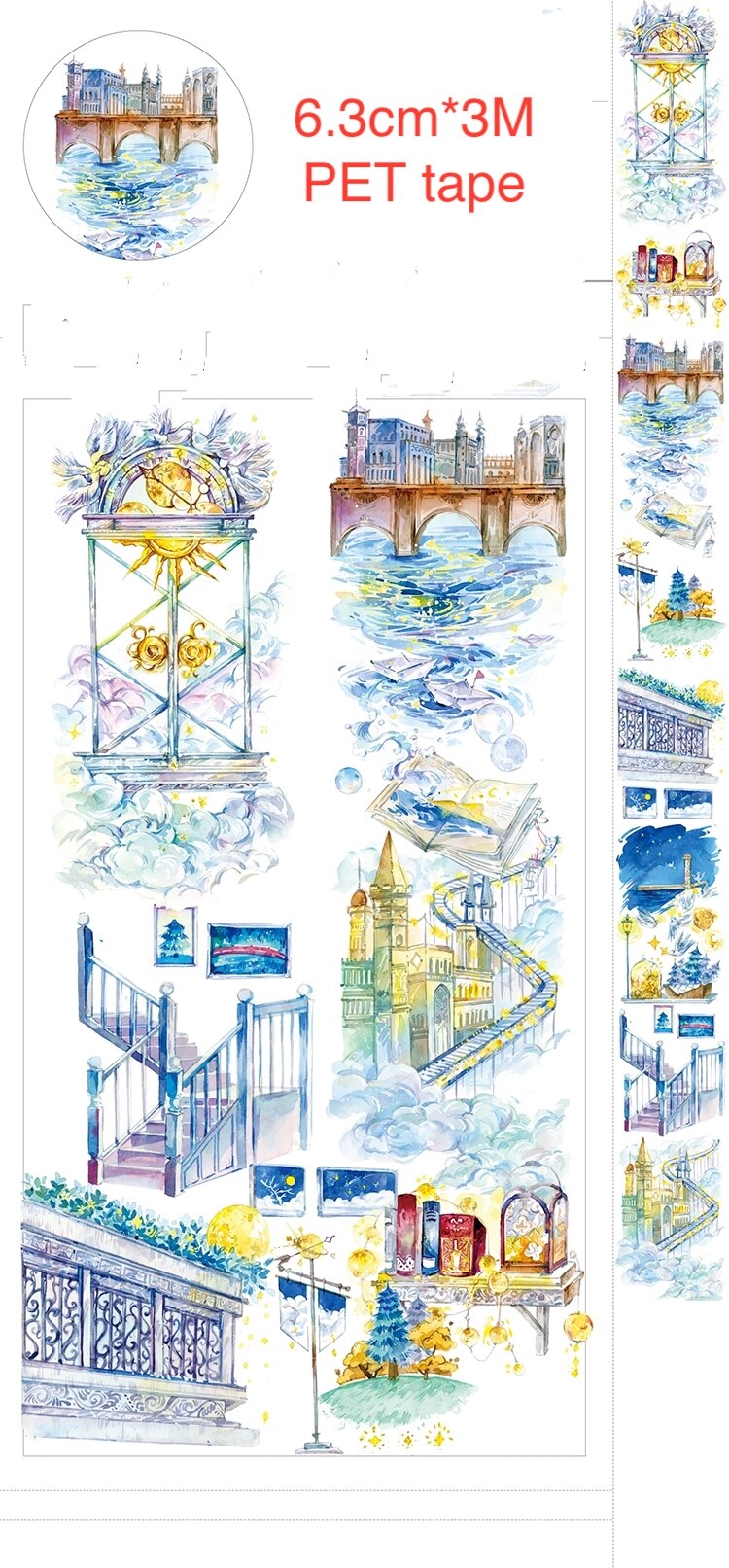 Ultra Thin Pet Bright Decoration PET Tape Sticker Super Wide Landscape: 1