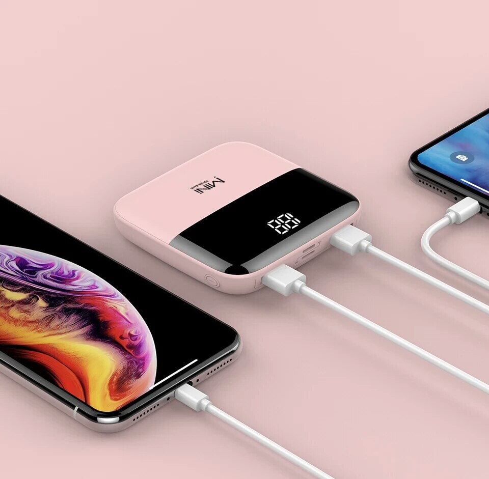 Mini Power Bank 10000 Mah Quick Charge Dual Usb Snelle Output Mirco Usb Tpye-C Externe Batterij Draagbare Snelle lading Powerbank