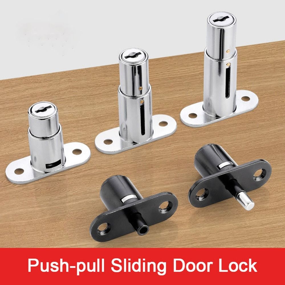 Zinc Alloy Sliding Door Locks With Keys Lengthening Window Security Lock Hardware Multifunctional Cabinet Catches Wardrobe