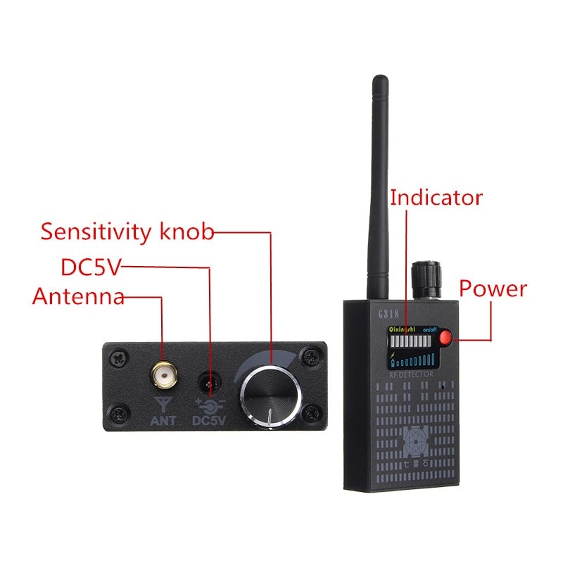 Best 1MHz-8000MHz Wireless Signal Detector Radio Wave WiFi Bug Detector Camera Full-Range RF Detector G318