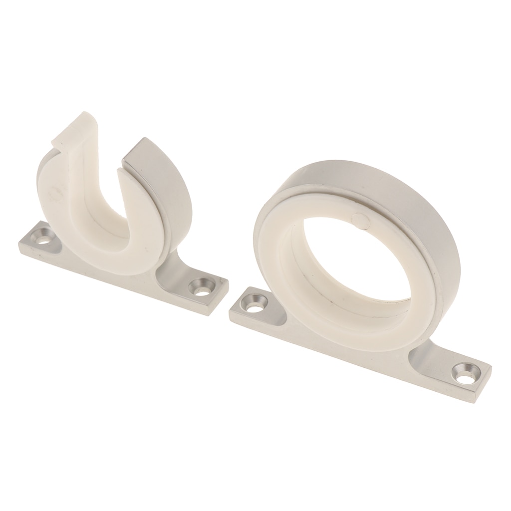 2pcs Horizontal Boat Fishing Pole Rod Rack Storage Holder Organizer, White