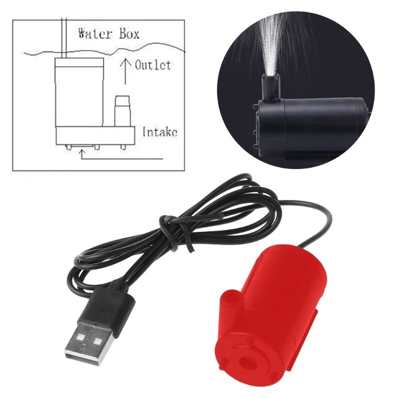 Micro Dompelpomp Fish Tanks Aquarium Usb Aangedreven Dc 5V 2-3L/Min Mini Motor Water-Pomp accessoires