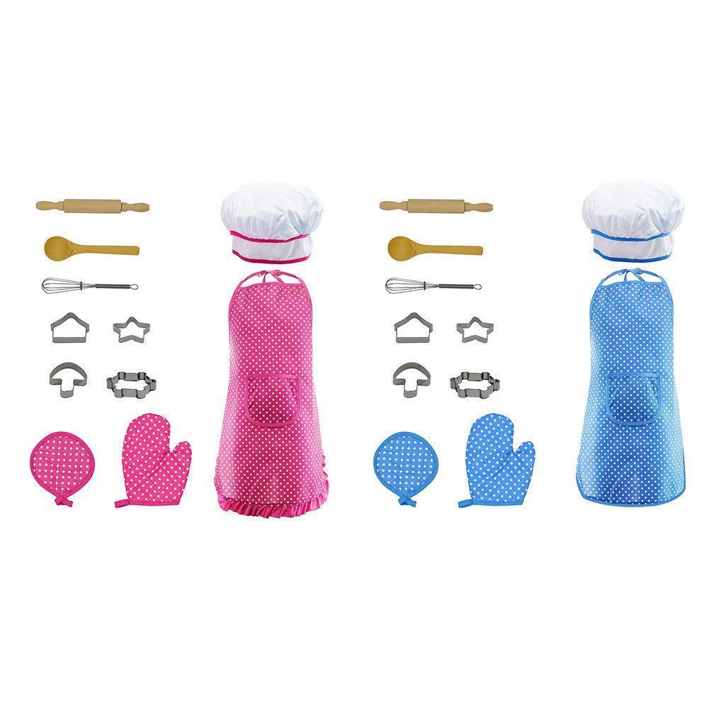 11PCS Cupcake Chef Set for Kids Cooking & Baking Play Costume for Little Girl