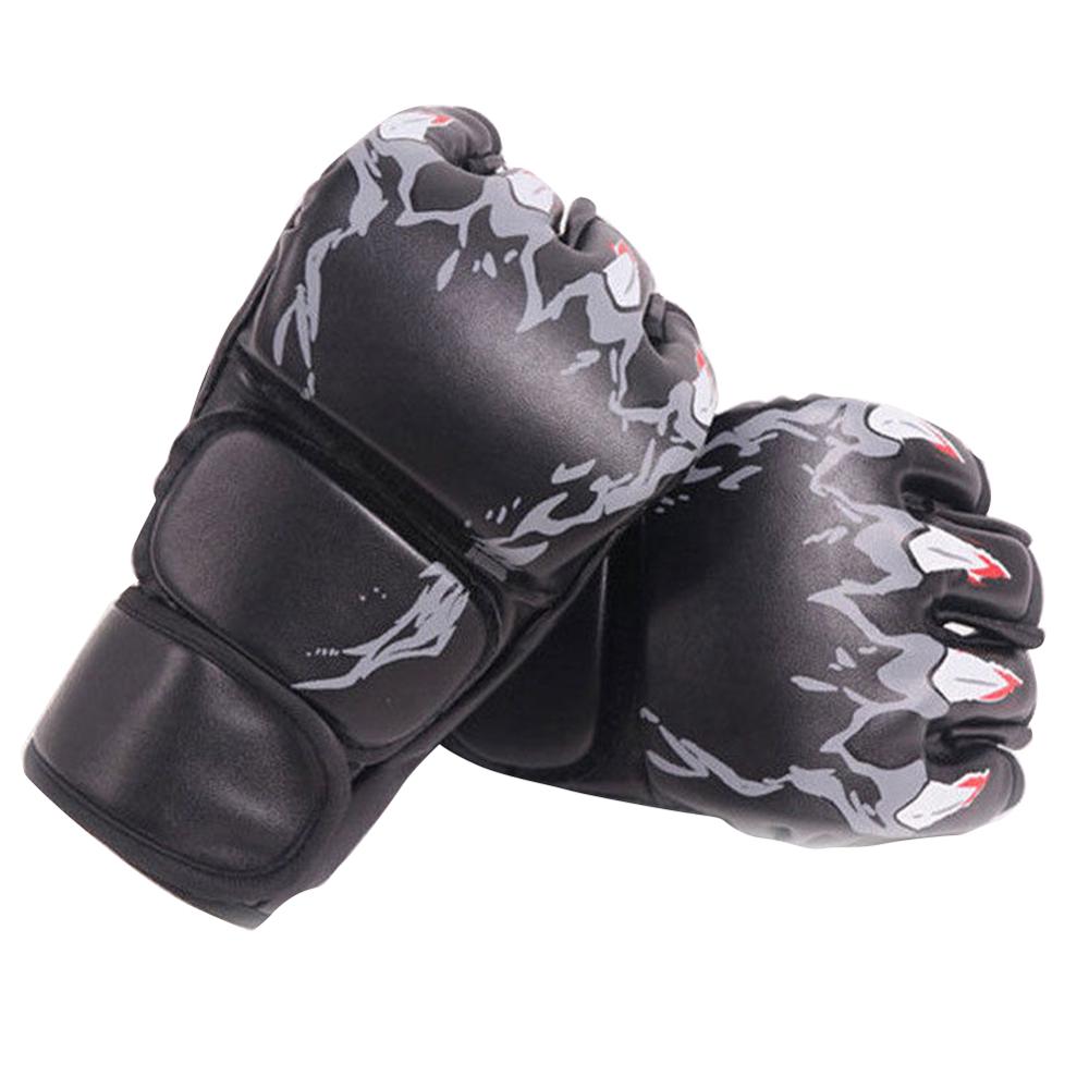 Sanda Gloves Thickened Women's Men's Boxing Gloves Gloves Half Finger Sanda Muay Thai Gloves Sports Equipment Protective Gear: Tiger Claw Black
