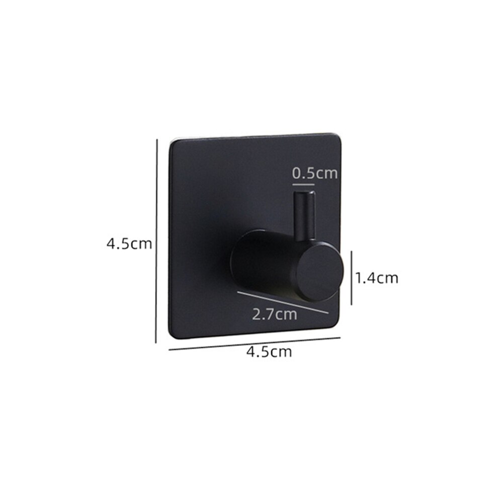 Haczyk samoprzylepny wieszak ścienny SUS304 wieszak na kurtki ciężki obowiązek nierdzewny wieszak haczyki łazienkowe na ręczniki Kicthen wieszaczki: 1 czarny Hook