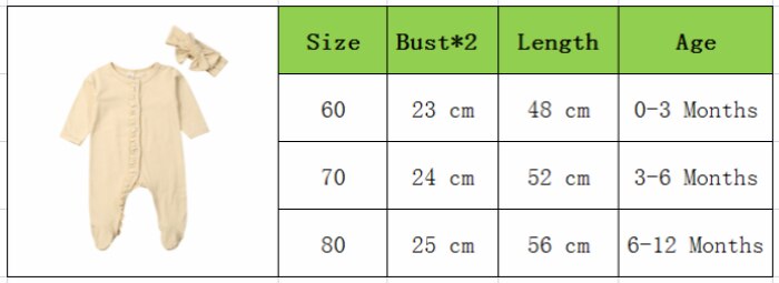 0-12M newborn baby boy girl Footies jumpsuit long sleeve cotton comfortable ruffled solid infant clothes