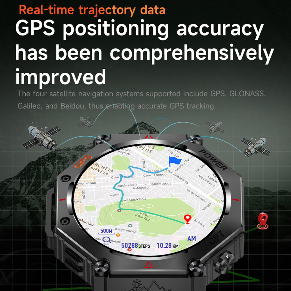 Daorkow 2025 chatgpt ai assistente gps smartwatch 5atm à prova dwaterproof água bússola bluetooth chamada ao ar livre smartwatch para homem e mulher