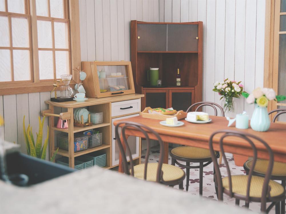 1/6 doll house model furniture accessories mini modelCake cabinet/display cabinet/bowl cabinet/dust-proof cabinet