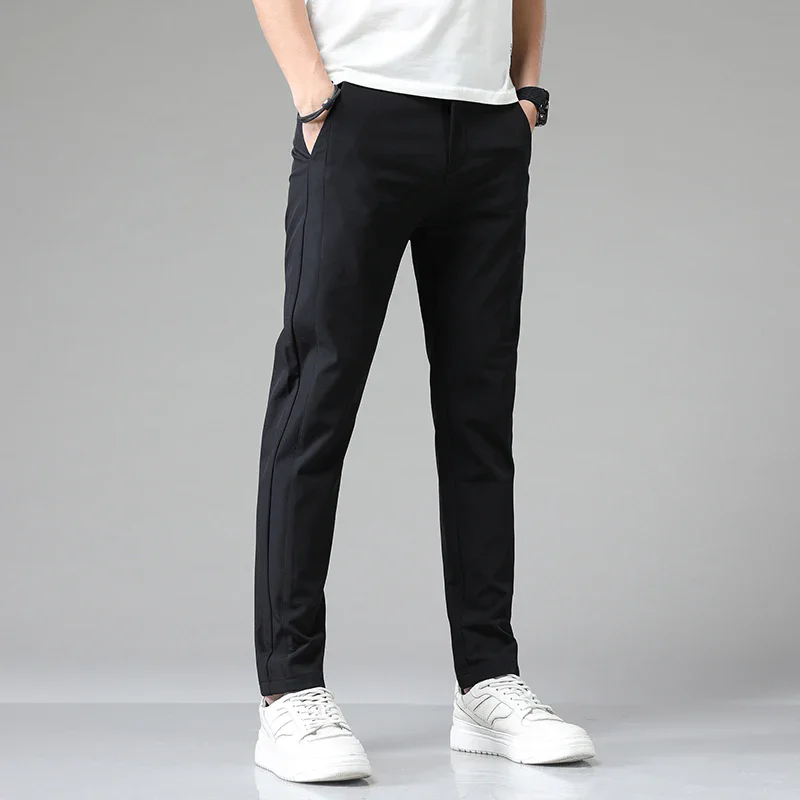 Spring Summer Ultra-thin Men's Stretch Slim Straight Casual Pants Breathable Golf Sports Trousers