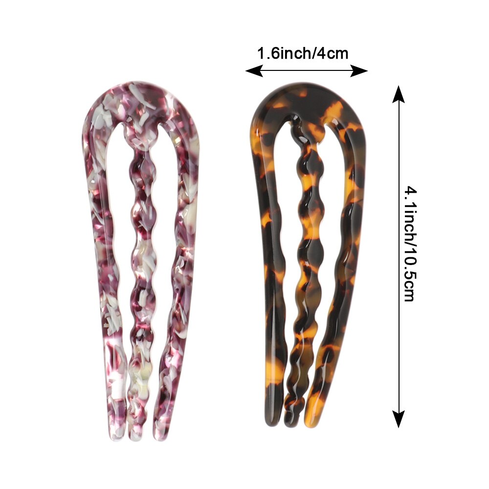 Retro U Shape Hair Clips Tortoise Shell U Sticks Pins Women Girls Hair Pin Stick Hair Fork Hairstyle Accessories