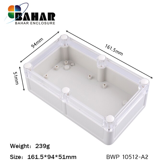Waterdichte aansluitdoos ABS doos elektrische diy instrument case IP68 outdoor plastic behuizing kleine elektrische doos 161.5*94 * 51mm: BWP10512-A2