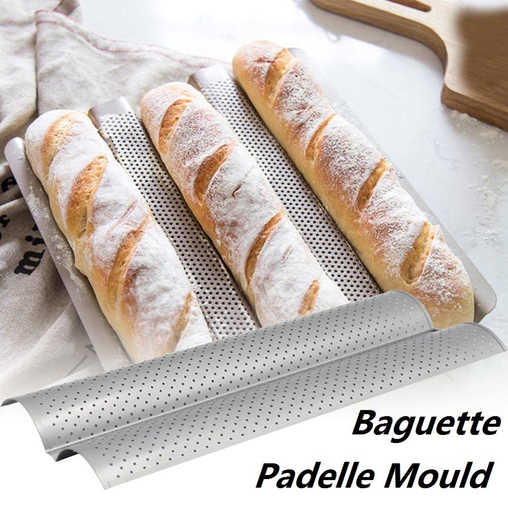 Anti-aanbak Franse Brood Bakvorm Brood Wave Bakplaat Praktische Cake Baguette Mold Pannen 2 Groef Golven Brood Bakken Tools