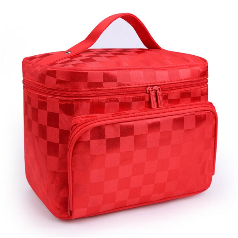 Make Up Bag Women Cosmetic Bag for Cosmetics Travel Organizer Toiletry kit female Makeup Bag and cases Large Toilet Necessaire: FG-Red