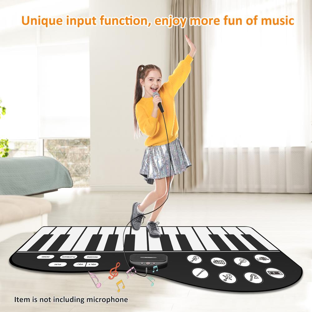 180X99Cm Muzikale Piano Instrumenten Speelgoed Mat Voor Kinderen Meisjes Jongens Muziek Tapijten Touch Play Met Geluid Musical tapijt Leren Speelgoed