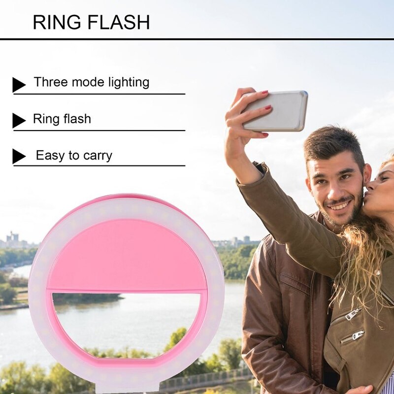 LED Ringlight Selfie Ring Light For iPhone Samsung Huawei Xiaomi Portable Photography Video Lights Clip Photographic Lighting